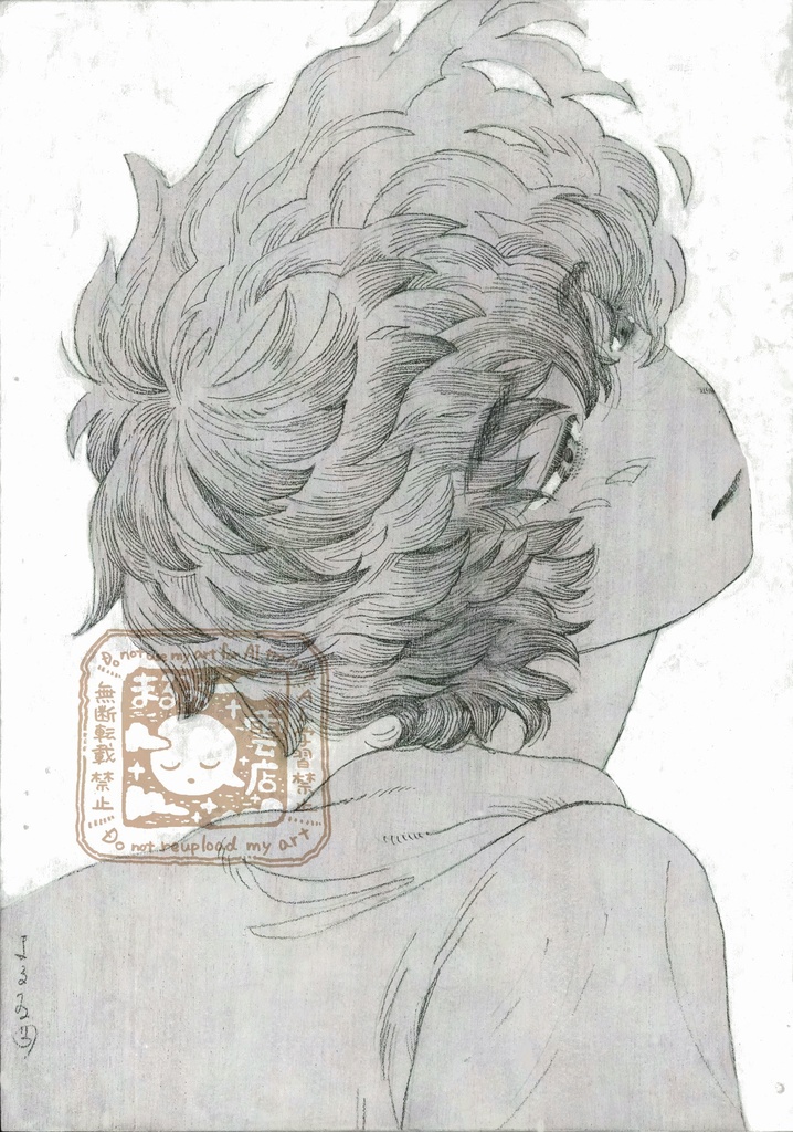 髪に草叢原画「酢漿草」