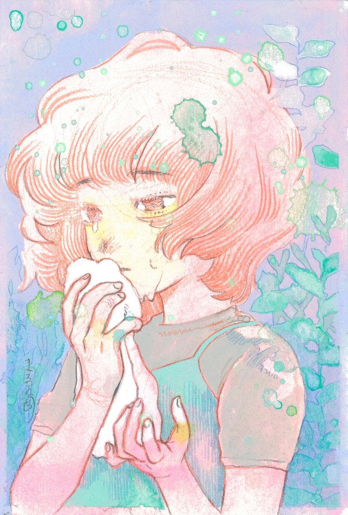 熱の緑原画「熱涙Ⅰ」