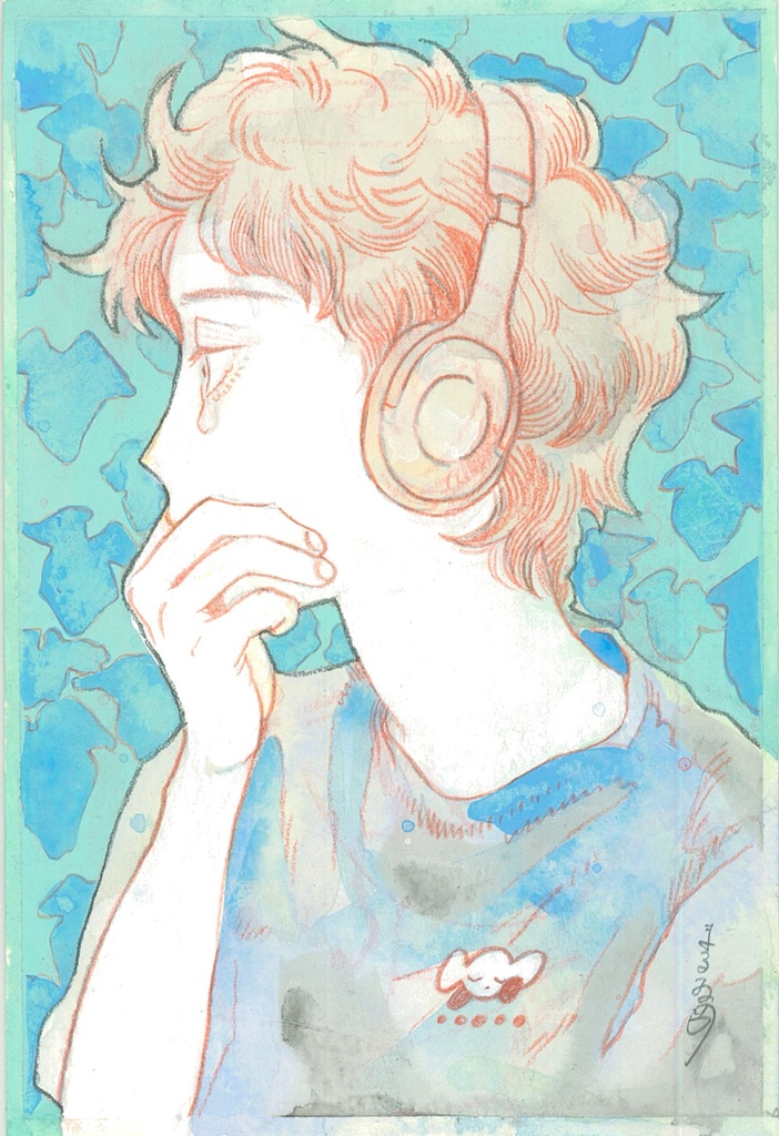 熱の緑原画「熱涙Ⅲ」
