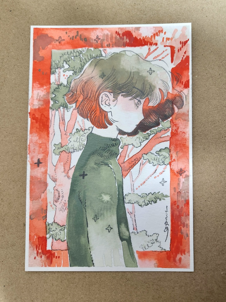 ハガキ原画(樹木)