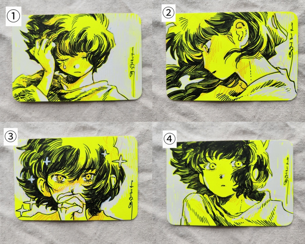ドローイング原画(蛍光イエロー)
