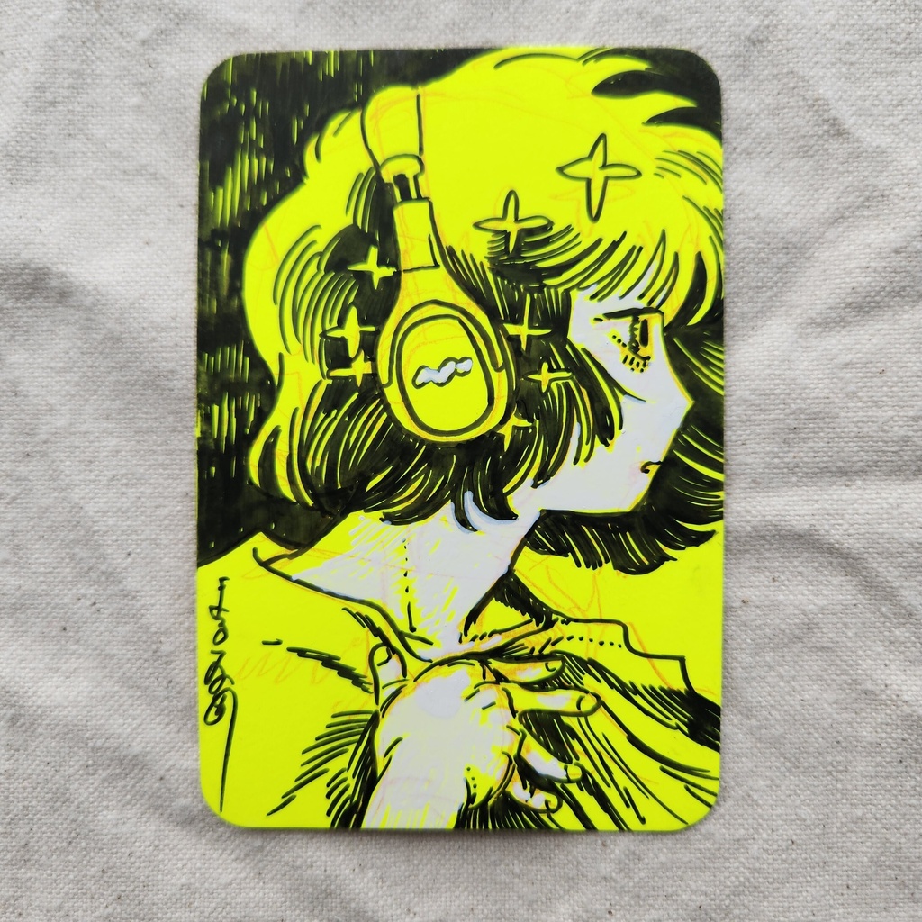 ドローイング原画(蛍光イエロー)