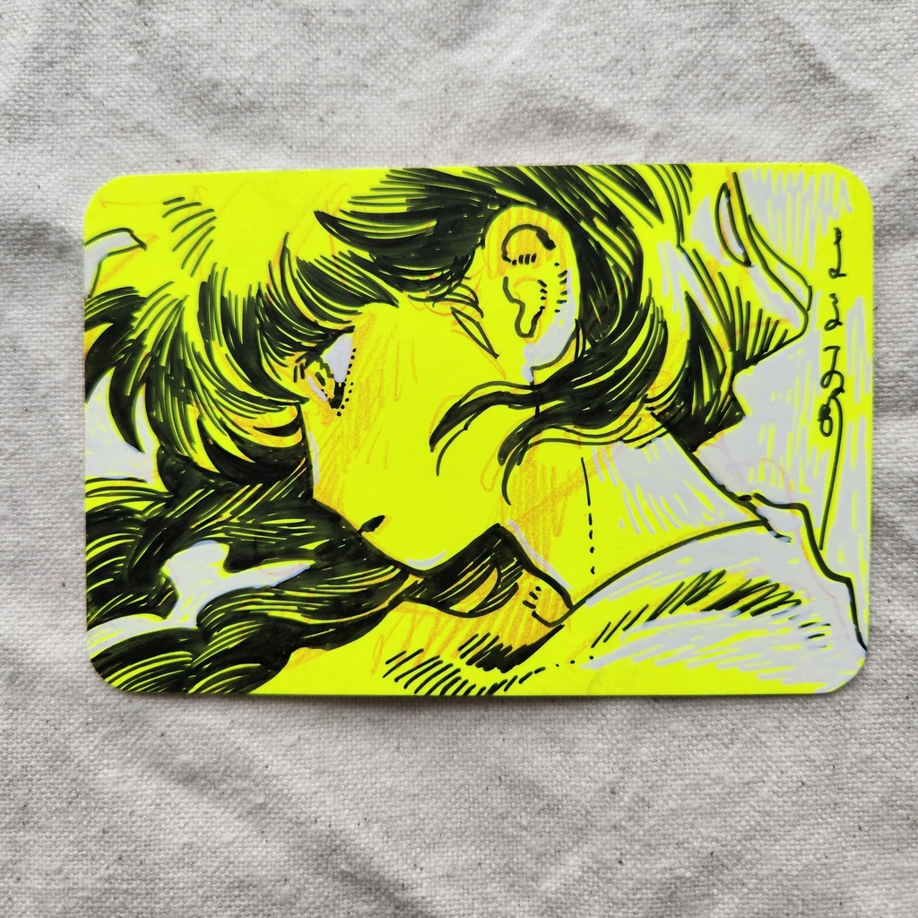 ドローイング原画(蛍光イエロー)