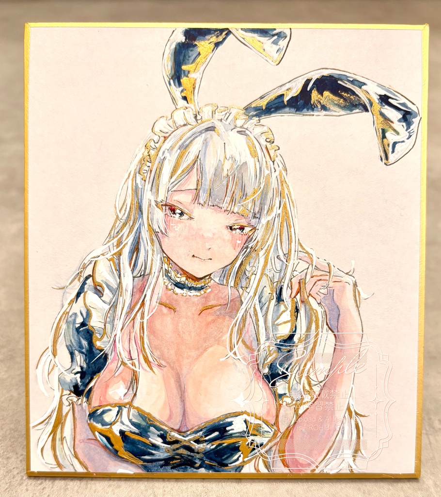 バニーガールの女の子 寸松庵色紙 原画イラスト - もいもいみーちゃ