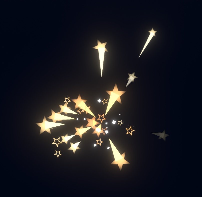 starry particle trail