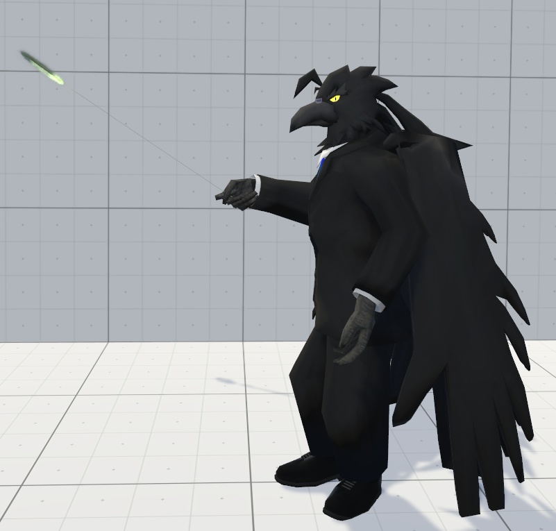 「ねこじゃらし」と VRChat用アバター「ねこじゃらしを持ったスーツを着たカラスアバター」【オリジナル3Dモデル】