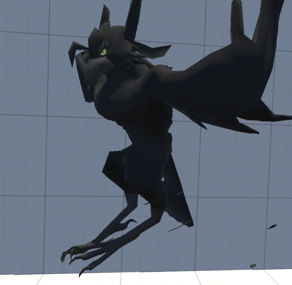 VRChat用アバター「3Dテレビ設置&テレビカメラ装備&コライダージャンプできるカラス」【オリジナル3Dモデル】