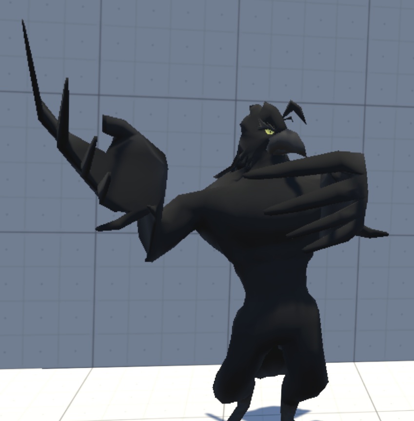 VRChat用アバター「3Dテレビ設置&テレビカメラ装備&コライダージャンプできるカラス」【オリジナル3Dモデル】