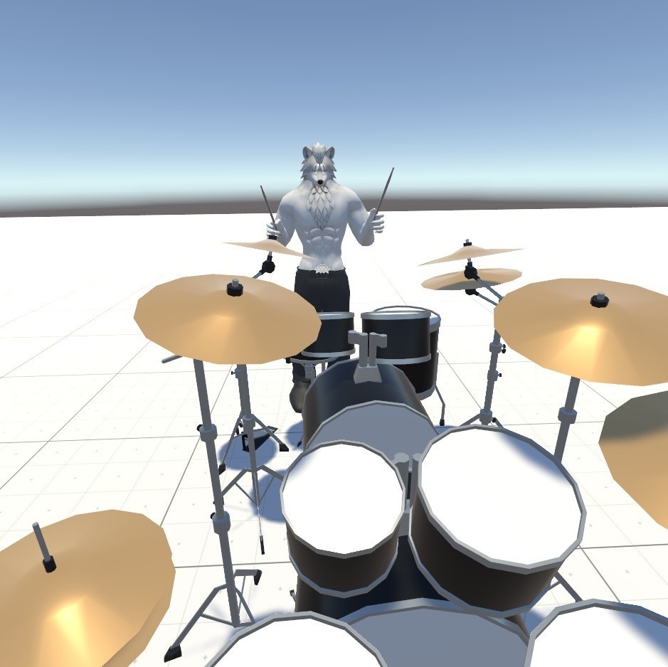 VRChat用アバター「ドラムを叩くファルカス」(演奏できるドラム+3.0バージョン)【オリジナル3Dモデル】(旧バージョン)