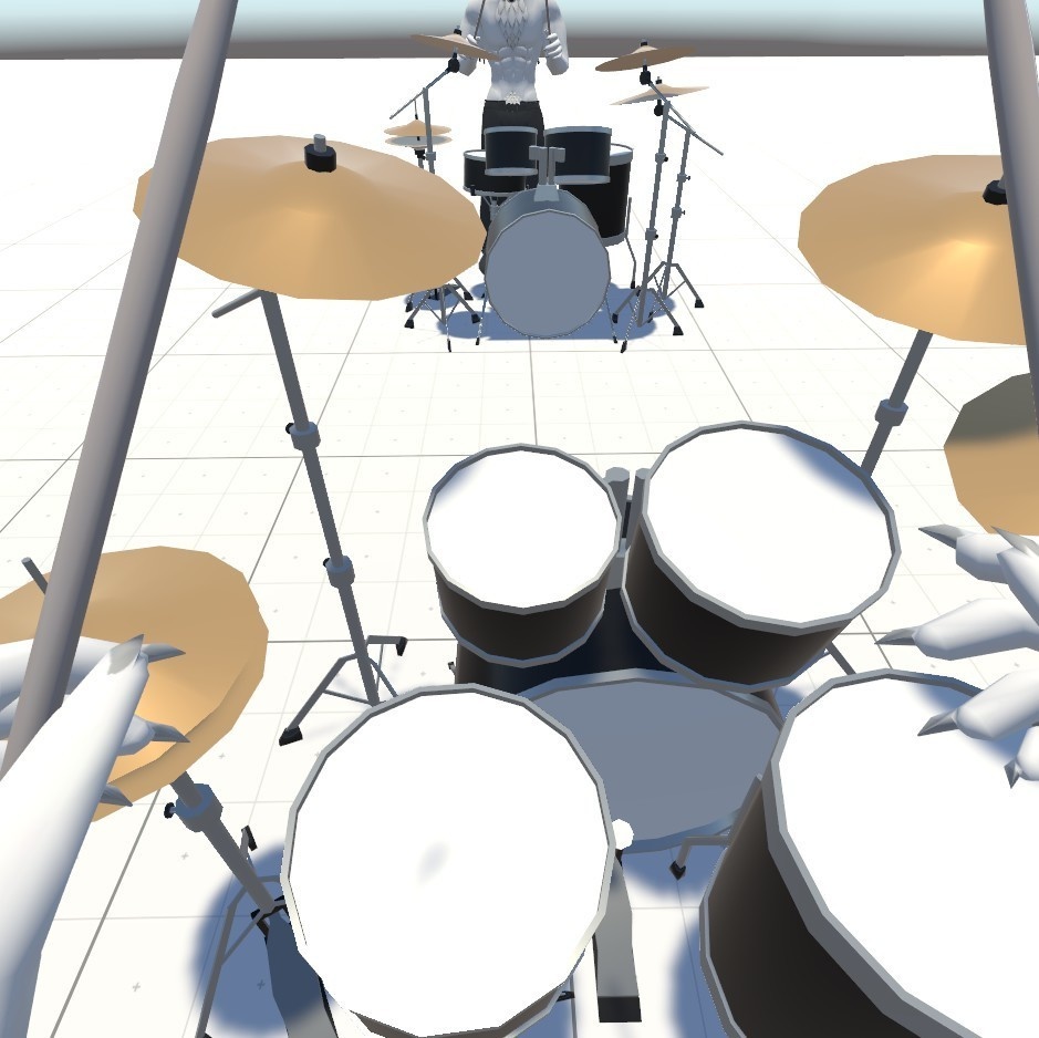 VRChat用アバター「ドラムを叩くファルカス」(演奏できるドラム+3.0バージョン)【オリジナル3Dモデル】(旧バージョン)