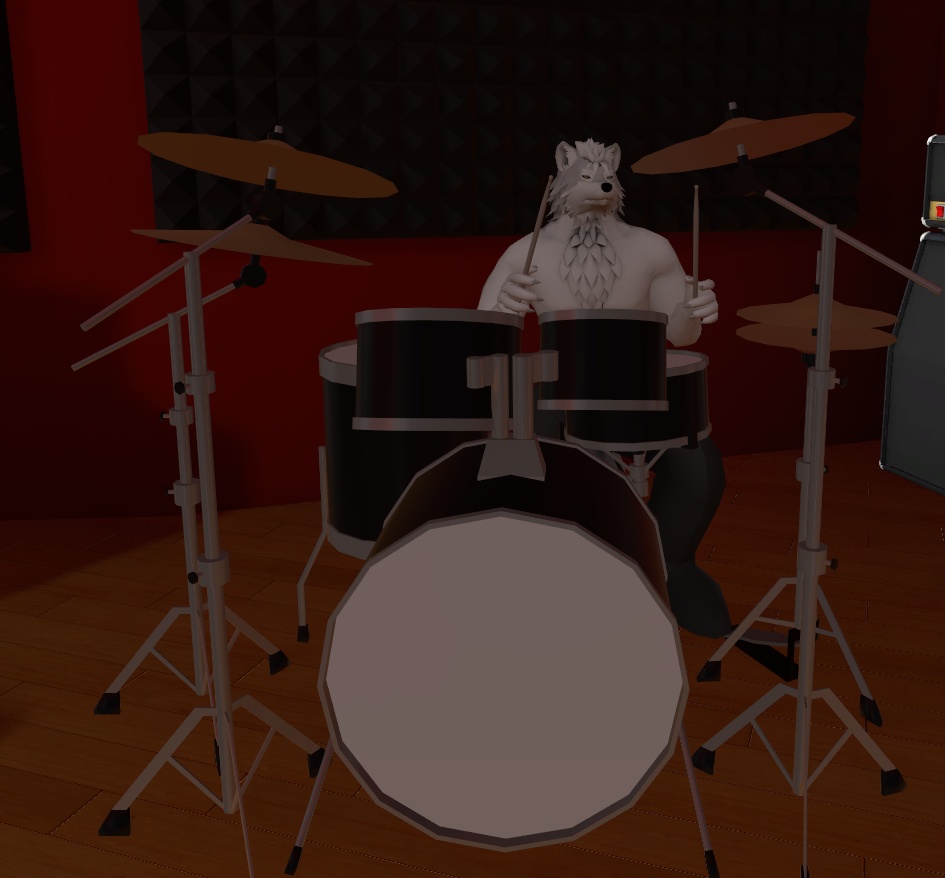 VRChat用アバター「ドラムを叩くファルカス」(演奏できるドラム+3.0バージョン)【オリジナル3Dモデル】(旧バージョン)