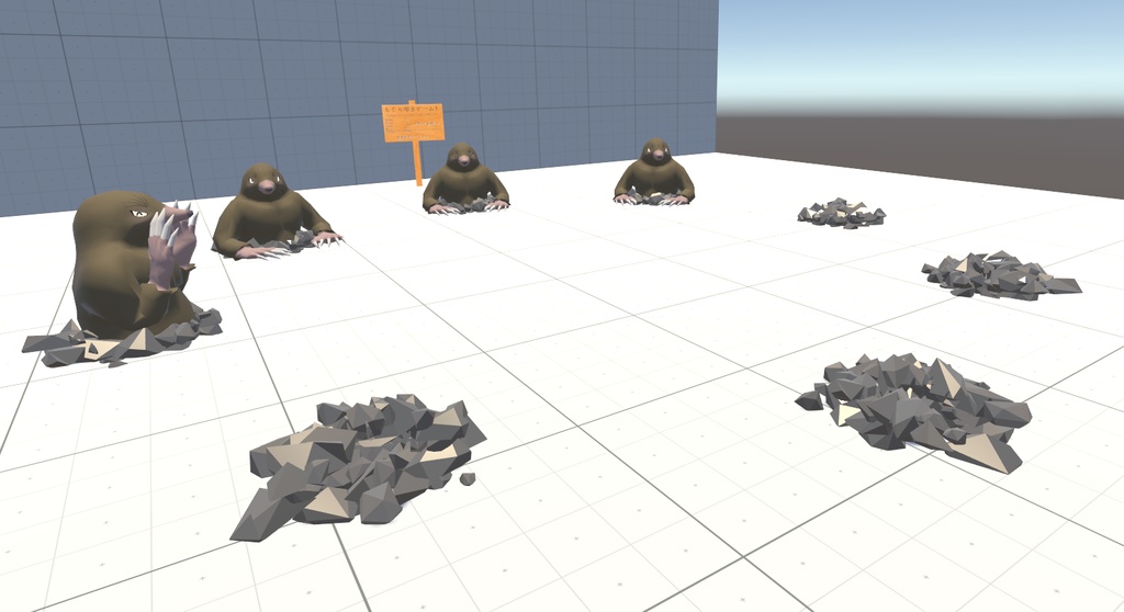 VRChat用アバター「叩けるモグラ」(モグラたたきギミック)(Physbone対応)【オリジナル3Dモデル】