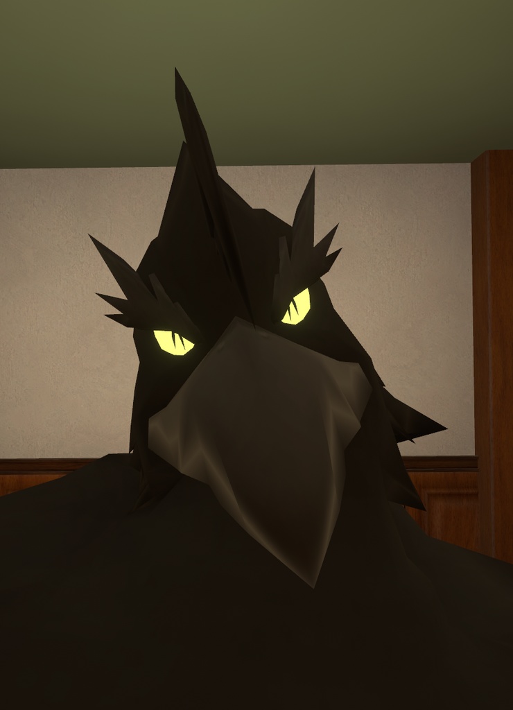 VRChat用アバター「テレポータ設置&コライダージャンプできる滑空モーション付きカラス」【オリジナル3Dモデル】