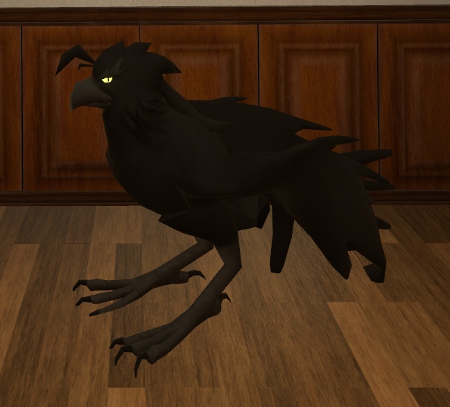 VRChat用アバター「テレポータ設置&コライダージャンプできる滑空モーション付きカラス」【オリジナル3Dモデル】