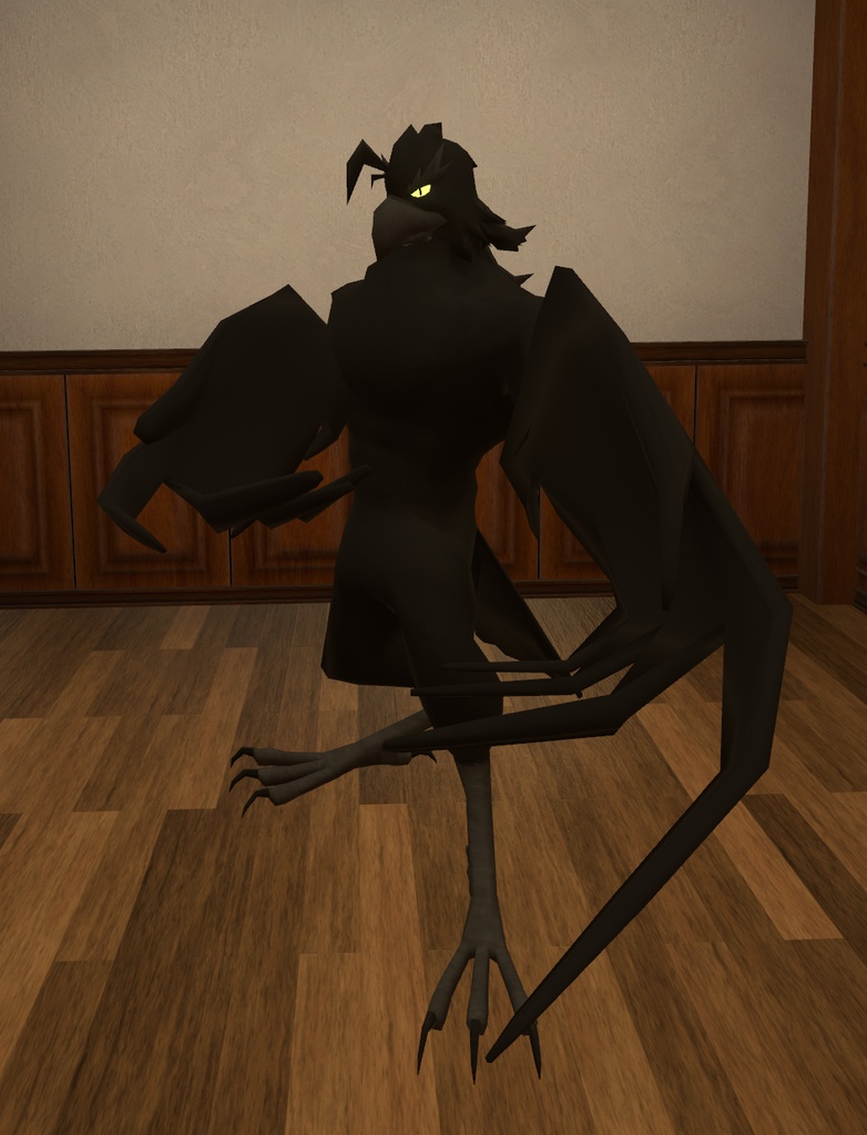 VRChat用アバター「フリーフォールや観覧車を設置できるカラスアバター」【オリジナル3Dモデル】