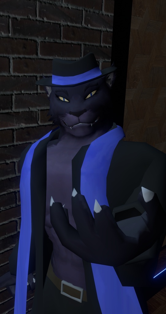 VRChat用「立体写真が撮れる!手書き文字も描ける!ついでに飛べる!グリフォンの翼の生えた黒豹獣人アバター『アズール2』付きインスタントカメラ(ポラロイドカメラ)physbone対応」【アバター用アクセサリー】【他コントローラー及びVCC対応版追加】