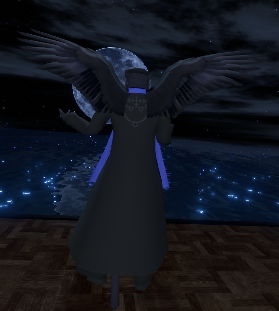 VRChat用「立体写真が撮れる!手書き文字も描ける!ついでに飛べる!グリフォンの翼の生えた黒豹獣人アバター『アズール2』付きインスタントカメラ(ポラロイドカメラ)physbone対応」【アバター用アクセサリー】【他コントローラー及びVCC対応版追加】