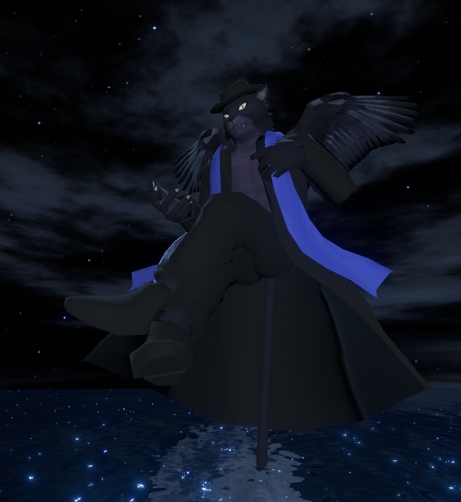 VRChat用「立体写真が撮れる!手書き文字も描ける!ついでに飛べる!グリフォンの翼の生えた黒豹獣人アバター『アズール2』付きインスタントカメラ(ポラロイドカメラ)physbone対応」【アバター用アクセサリー】【他コントローラー及びVCC対応版追加】