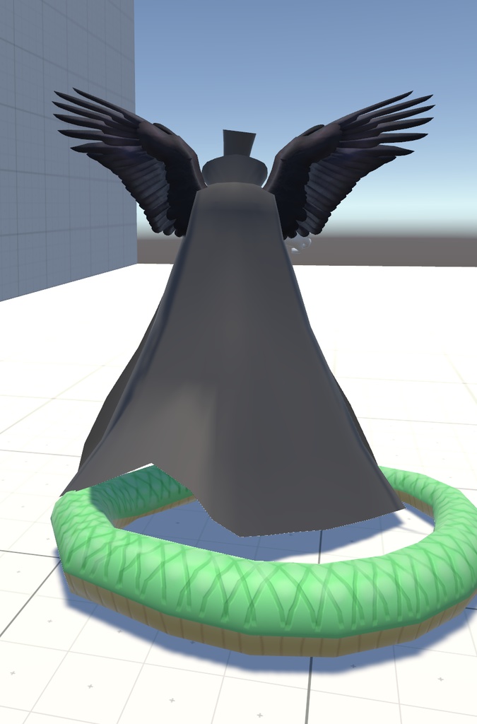 VRChat用「翼の生えた蛇アバター『カトル』【4種の魔法パーティクル付き!ついでに飛べる!6種のボードゲームもついてくる!くねくね歩行モーション付き】