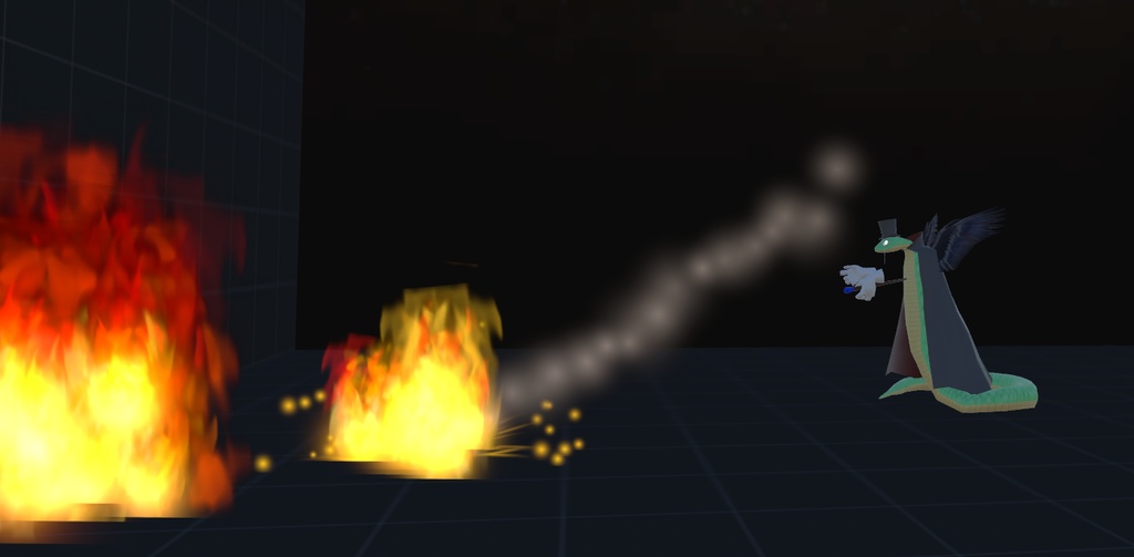 VRChat用「翼の生えた蛇アバター『カトル』【4種の魔法パーティクル付き!ついでに飛べる!6種のボードゲームもついてくる!くねくね歩行モーション付き】