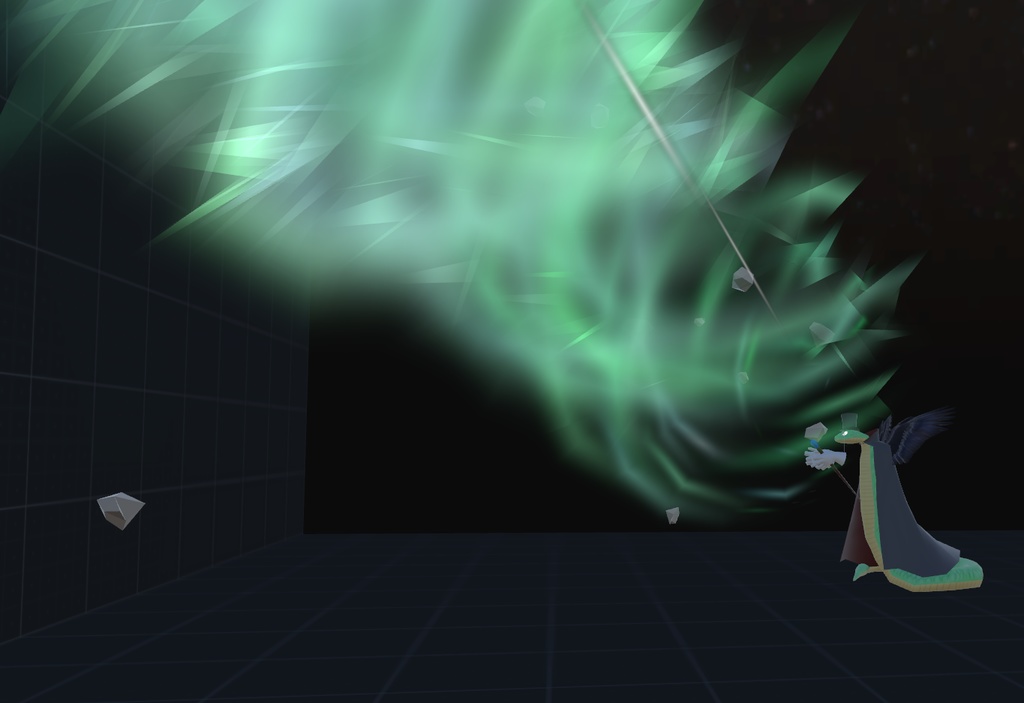 VRChat用「翼の生えた蛇アバター『カトル』【4種の魔法パーティクル付き!ついでに飛べる!6種のボードゲームもついてくる!くねくね歩行モーション付き】