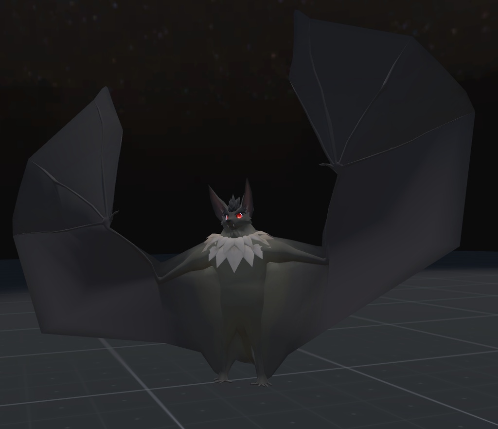 VRChat用「コウモリアバター『ヘンプくん』【コライダージャンプと飛行モーション付き】」