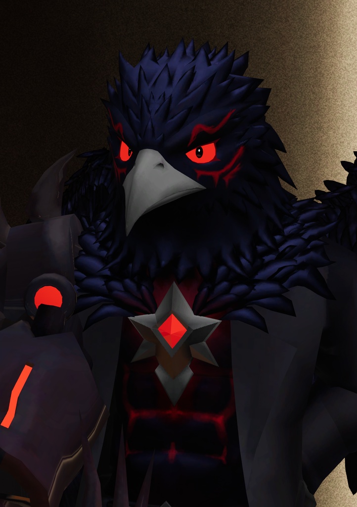 VRChat用カラス獣人アバター『八咫九郎(やたくろう)』