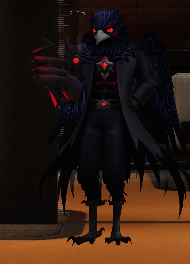 VRChat用カラス獣人アバター『八咫九郎(やたくろう)』