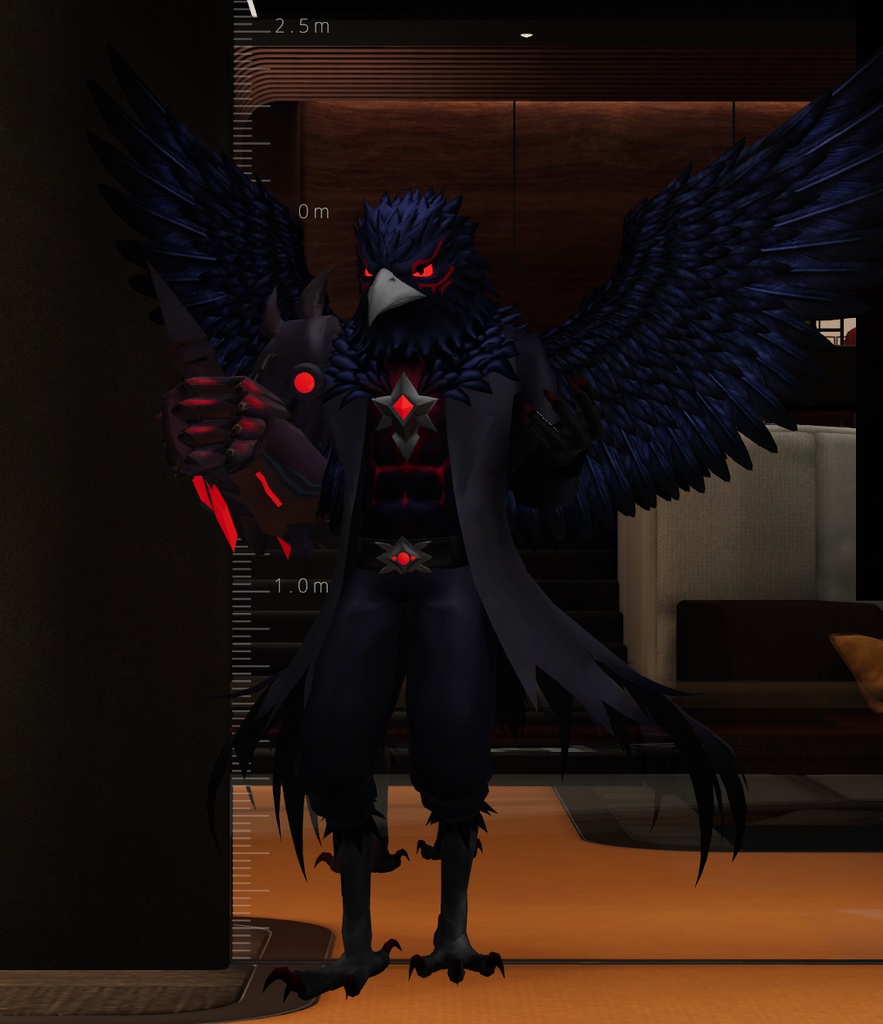 VRChat用カラス獣人アバター『八咫九郎(やたくろう)』