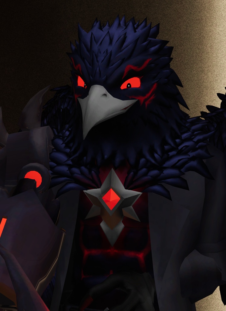 VRChat用カラス獣人アバター『八咫九郎(やたくろう)』