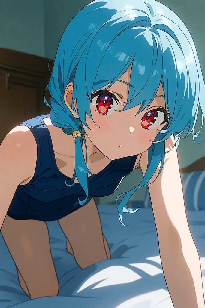 水色髪スク水少女50枚