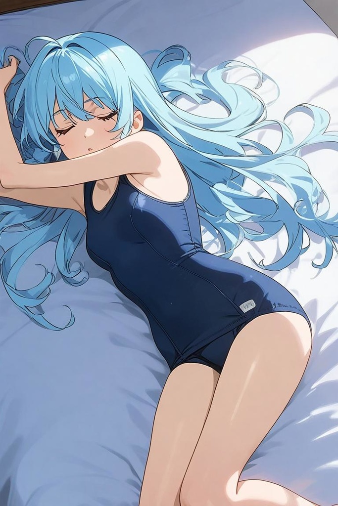 水色髪スク水少女50枚