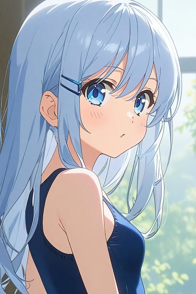 水色髪スク水少女50枚