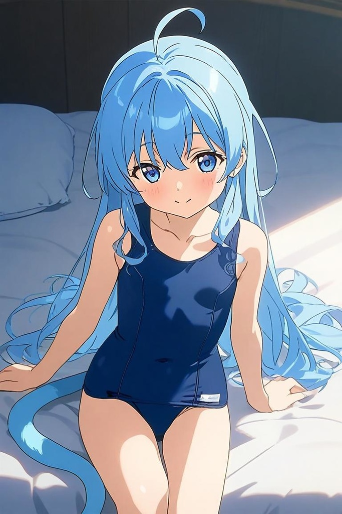 水色髪スク水少女50枚