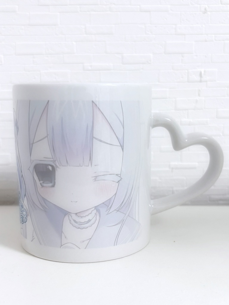 【B柄】ハートハンドル萌えマグカップ