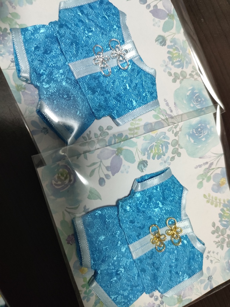 推し色チャイナ服-水色-(10〜12cmぬい)