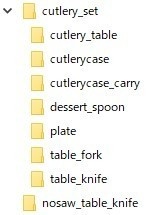 ファミレス用カトラリーセット【3D素材】