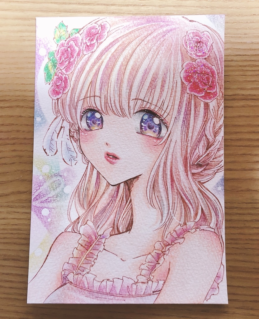 創作【柔らかな朝】手描きイラスト 女の子イラスト