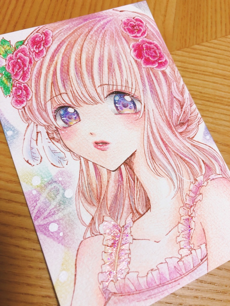 創作【柔らかな朝】手描きイラスト 女の子イラスト