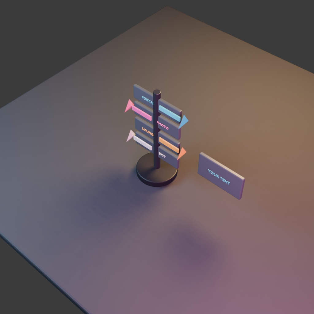 【3D小道具】SoftSignal Wayfinder|案内サインキット【VRChat / Unity / Blender】