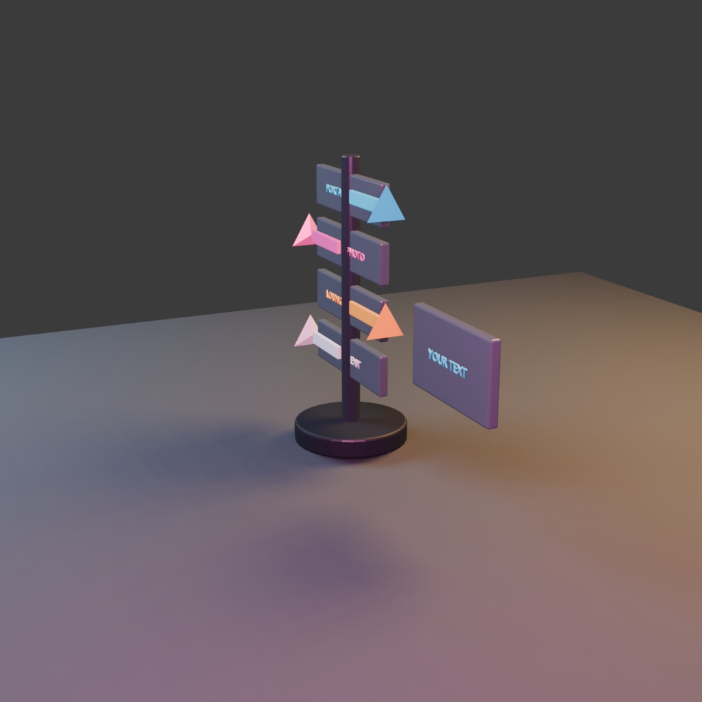 【3D小道具】SoftSignal Wayfinder|案内サインキット【VRChat / Unity / Blender】