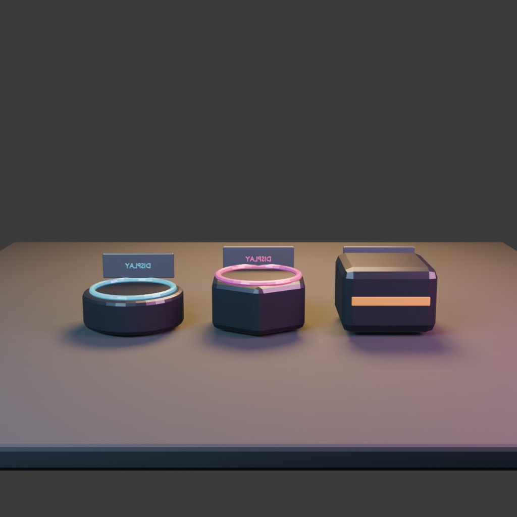 【3D小道具】SoftSignal Display Pod|軽量展示台3種【VRChat / Unity / Blender】