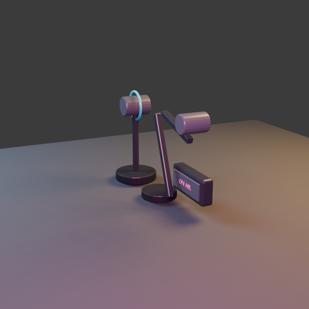 【3D小道具】SoftSignal Creator Mic|マイク&ON AIR【VRChat / Unity / Blender】