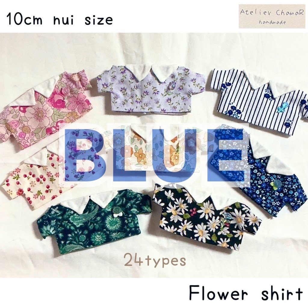 Flower shirt🌷(Blue)/10cm nui size