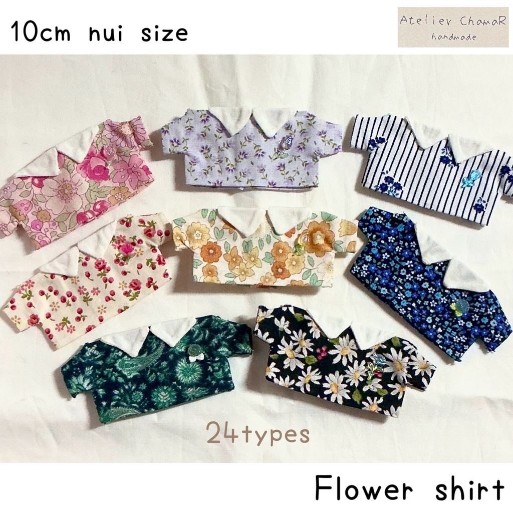Flower shirt🌷(Blue)/10cm nui size