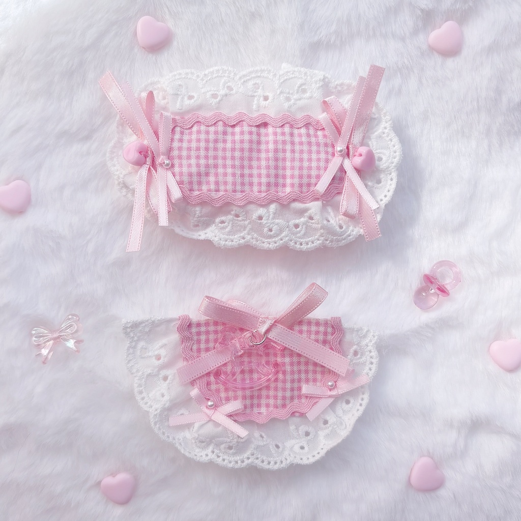 ファンシーベイビーセット(ヘッドドレス、スタイ2点セット)