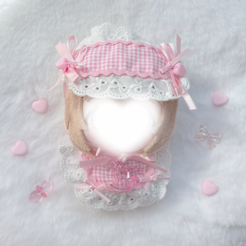 ファンシーベイビーセット(ヘッドドレス、スタイ2点セット)