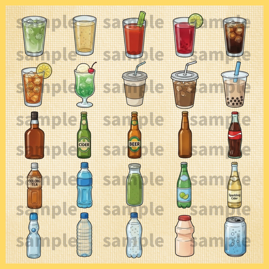 【料理・食材シリーズ】飲み物イラスト素材
