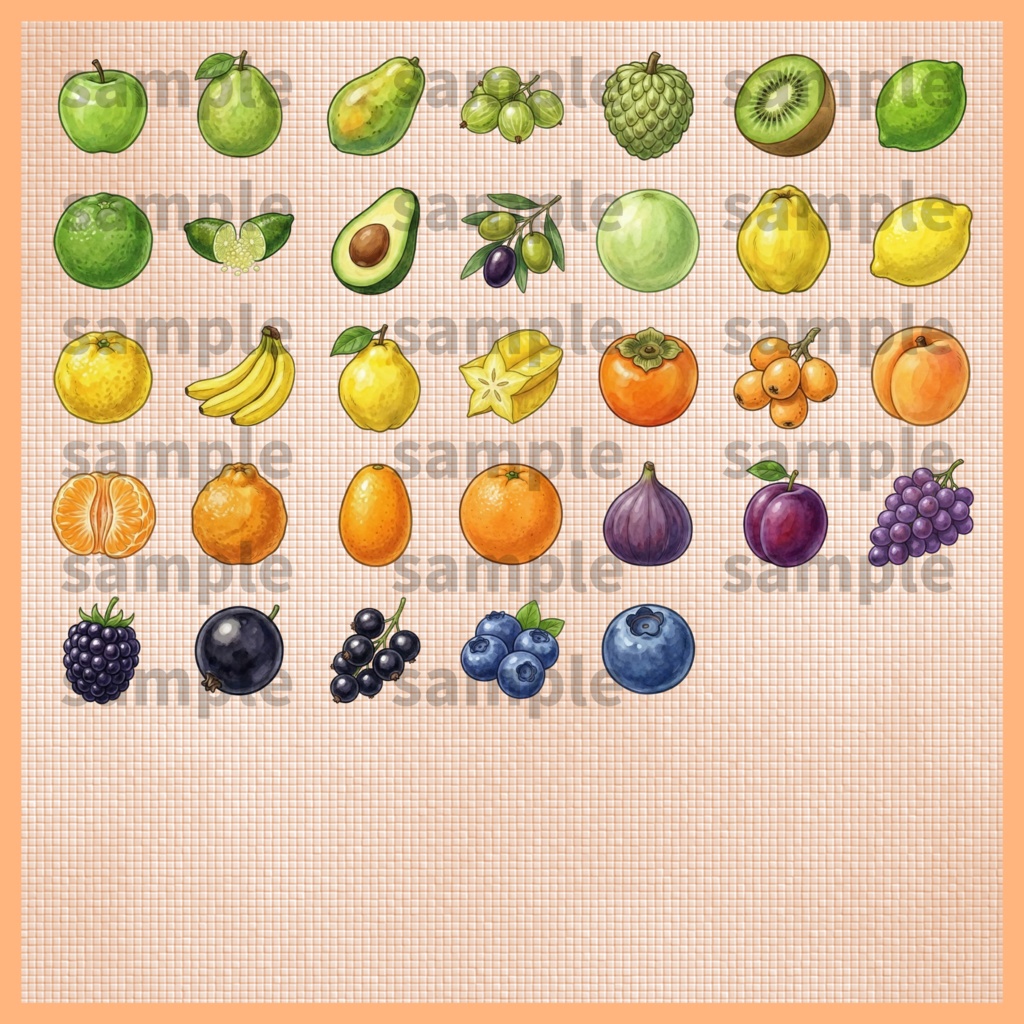 【料理・食材シリーズ】果物イラスト素材