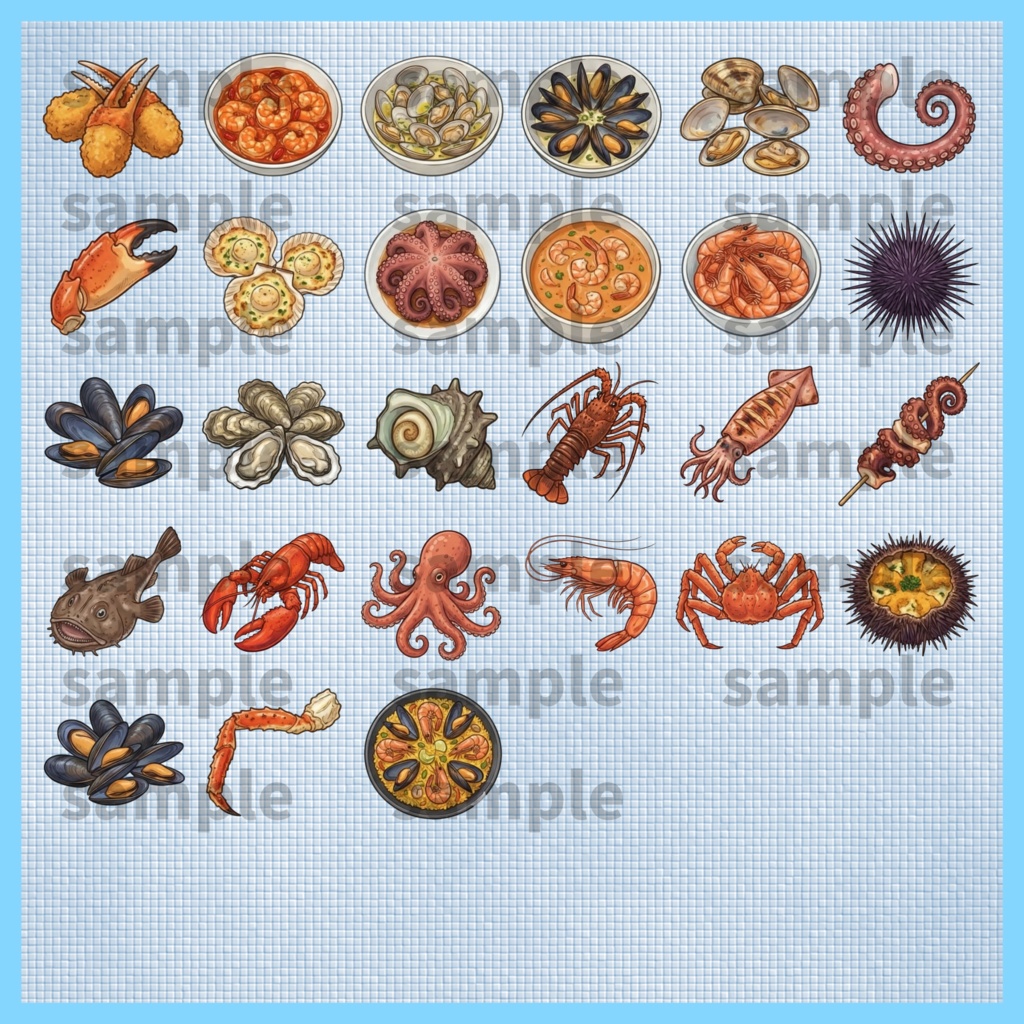 【料理・食材シリーズ】海鮮イラスト素材